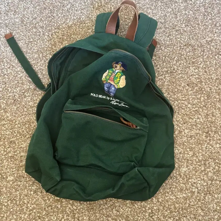 [BUNJANG] Polo Ralph Lauren Green Polo Bear Backpack / 폴로 랄프로렌 그린 폴로베어 백팩