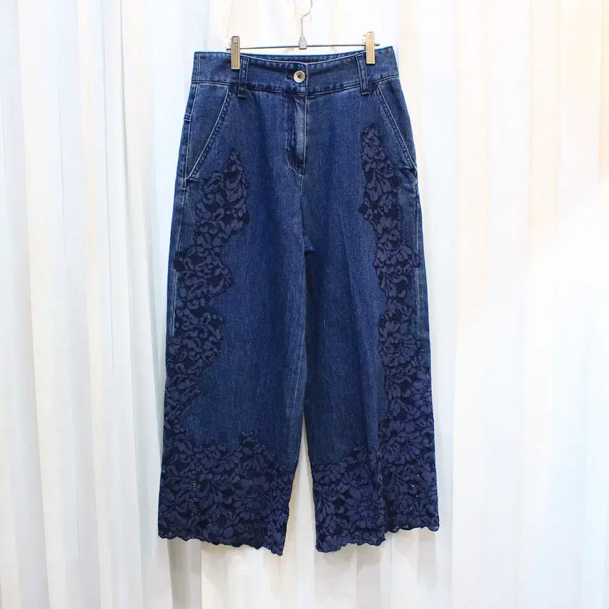 [SOLD OUT] 26인치 오브제강진영 레이스패치 와이드 데님팬츠 b741