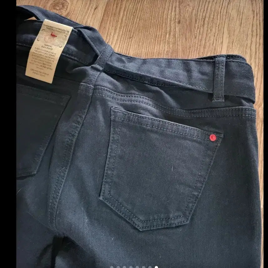 [BUNJANG] Black Belted Bootcut Slacks (Size 55) / 블랙 벨트 부츠컷 슬랙스 55사이즈 새제품