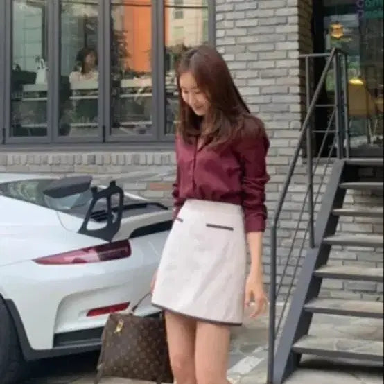 [BUNJANG] Sie The Silhouette Mini Skirt / sie 시에 더실루엣 배색 미니스커트