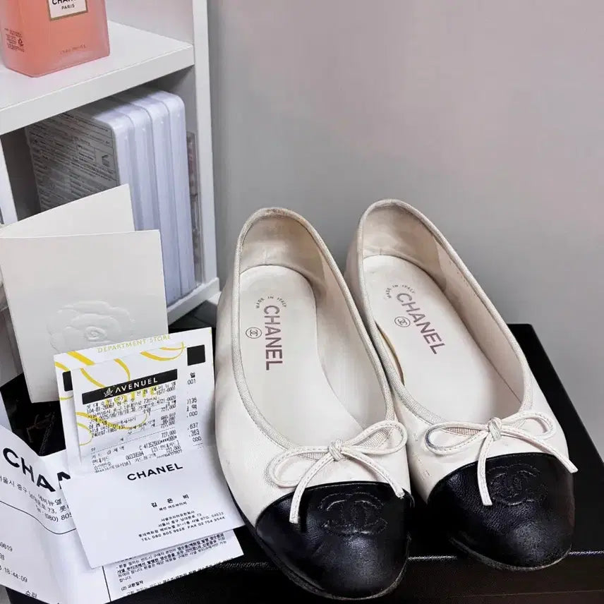 [BUNJANG] Chanel Ballerina Flat Shoes White 37 / [정품] 샤넬 발레리나 플랫 슈즈 37사이즈 화이트