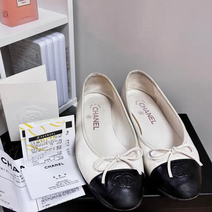 [BUNJANG] Chanel Ballerina Flat Shoes White 37 / [정품] 샤넬 발레리나 플랫 슈즈 37사이즈 화이트