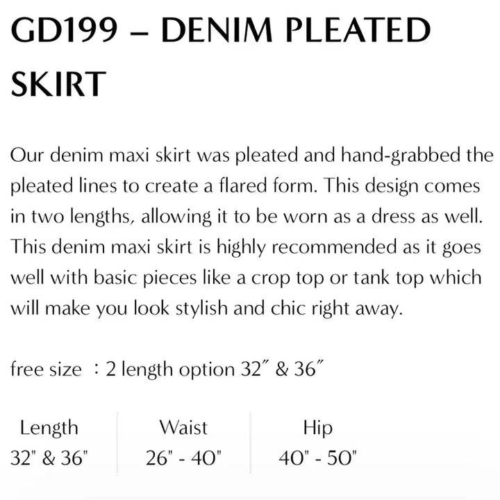 [BUNJANG] Gongdid Design GD199 Denim Pleated Skirt / 공디드디자인 GD199 denim pleated skirt