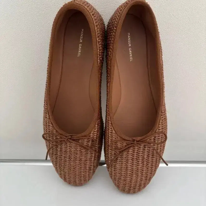 [BUNJANG] Mansur Gavriel Raffia Ballerina Flats / 만수르 가브리엘 라피아 발레리나 플랫슈즈