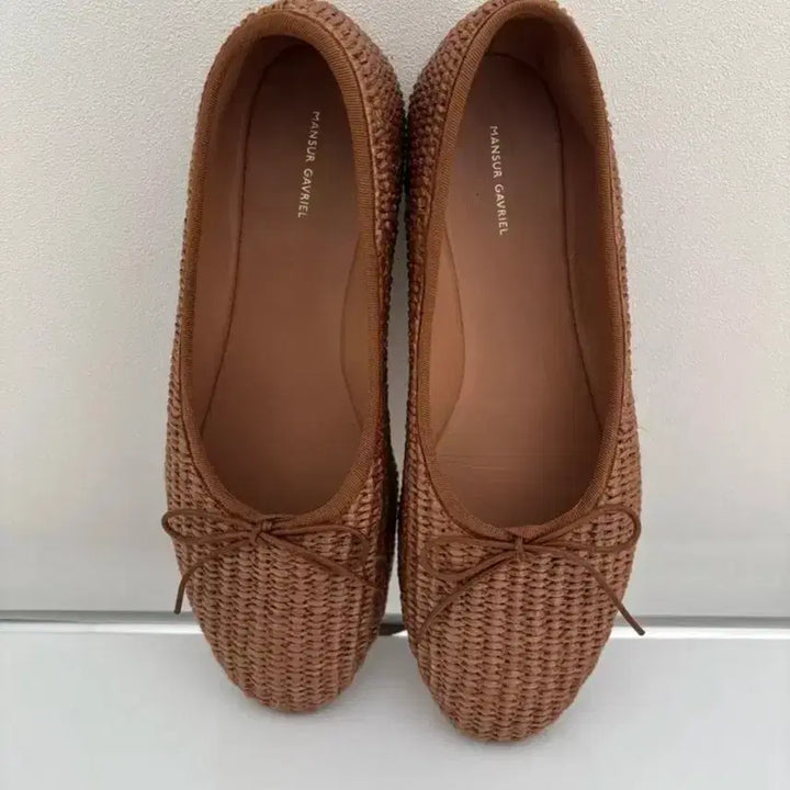 [BUNJANG] Mansur Gavriel Raffia Ballerina Flats / 만수르 가브리엘 라피아 발레리나 플랫슈즈