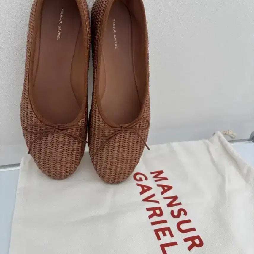 [BUNJANG] Mansur Gavriel Raffia Ballerina Flats / 만수르 가브리엘 라피아 발레리나 플랫슈즈