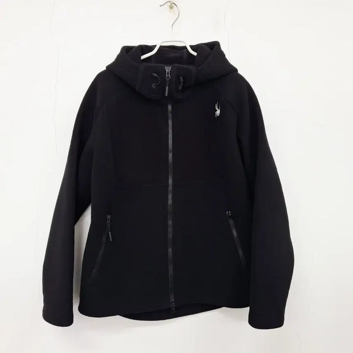 [BUNJANG] Spider Fleece Hooded Zip-Up Jacket (Black) / 스파이더 플리스 후드 집업 자켓 L 블랙