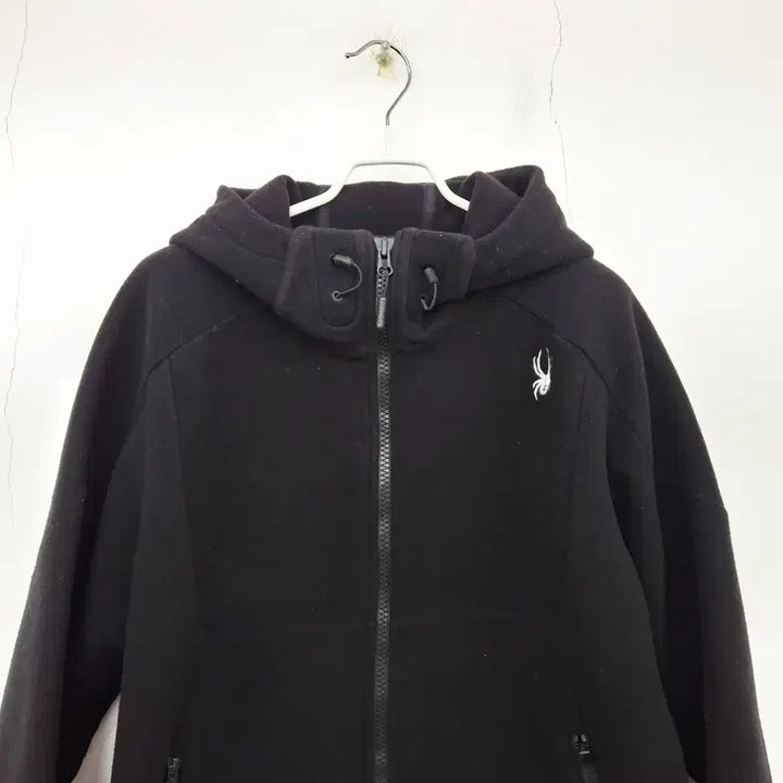 [BUNJANG] Spider Fleece Hooded Zip-Up Jacket (Black) / 스파이더 플리스 후드 집업 자켓 L 블랙