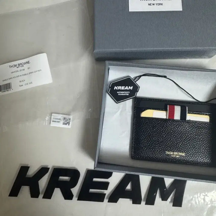 [BUNJANG] Thom Browne Pebble Grain Leather Stripe Single Card Holder / [새상품]톰브라운 카드지갑 페블 그레인 레더 스트라이프 싱글 카드홀더블랙