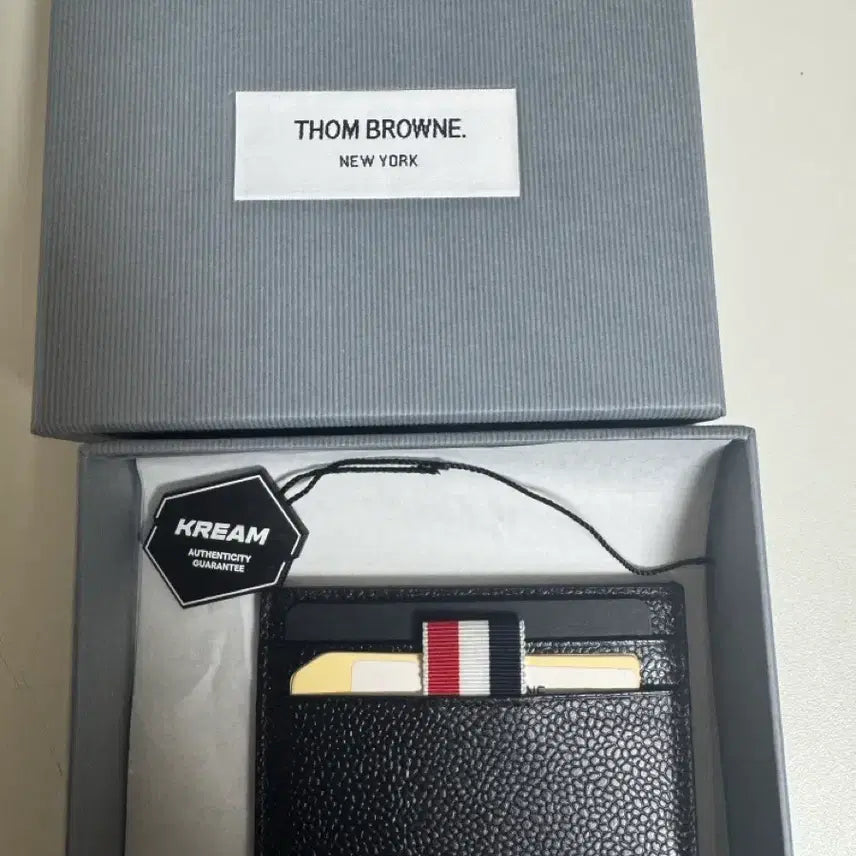 [BUNJANG] Thom Browne Pebble Grain Leather Stripe Single Card Holder / [새상품]톰브라운 카드지갑 페블 그레인 레더 스트라이프 싱글 카드홀더블랙