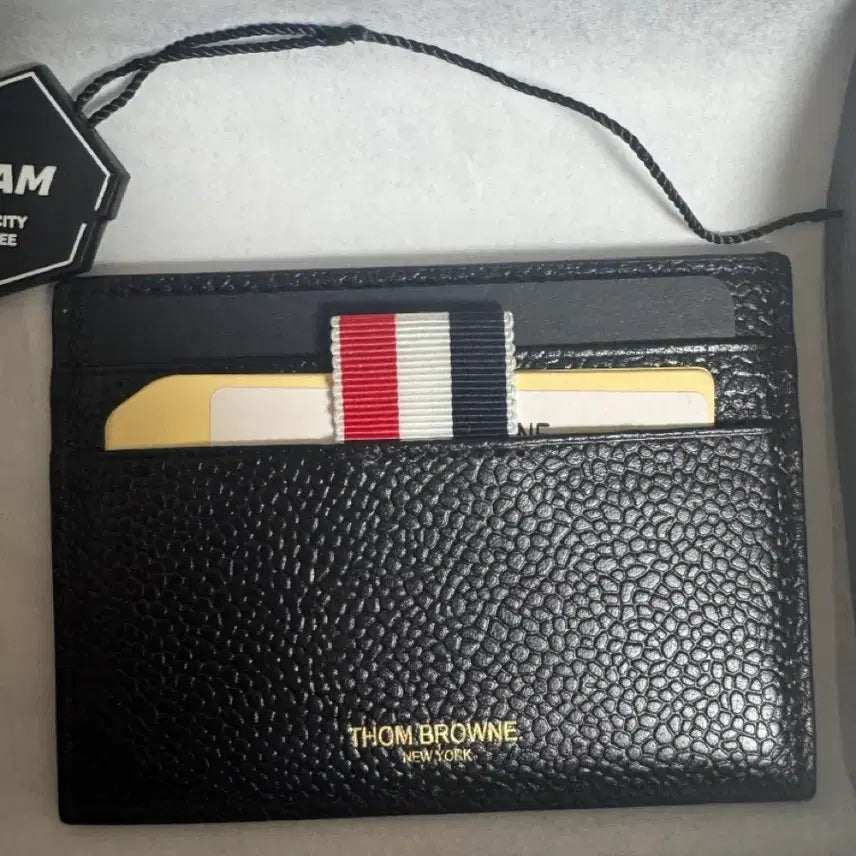 [BUNJANG] Thom Browne Pebble Grain Leather Stripe Single Card Holder / [새상품]톰브라운 카드지갑 페블 그레인 레더 스트라이프 싱글 카드홀더블랙