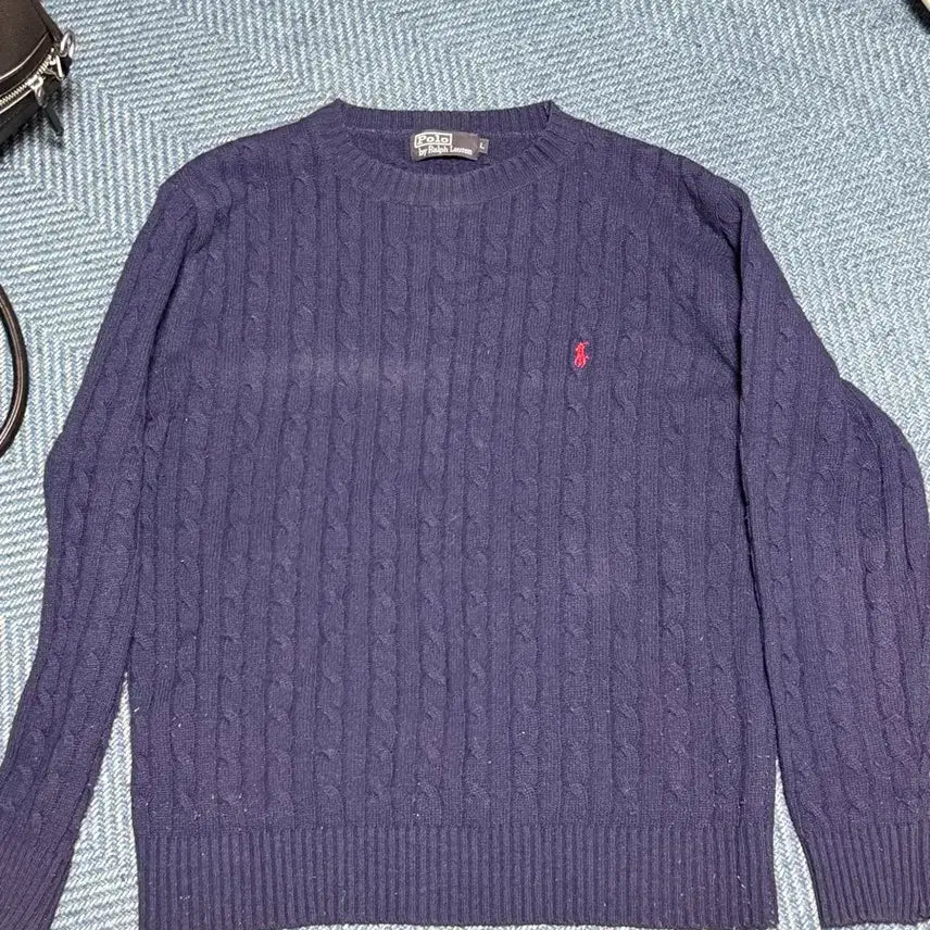 [BUNJANG] Polo Ralph Lauren Cable Knit Sweater / 폴로 랄프로렌 꽈배기 니트