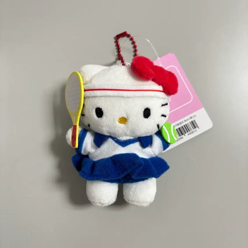 [BUNJANG] Sanrio Hello Kitty Tennis 8cm Doll Bag Charm Keychain / 정품 산리오 헬로키티 테니스 8cm 인형가방걸이 키링