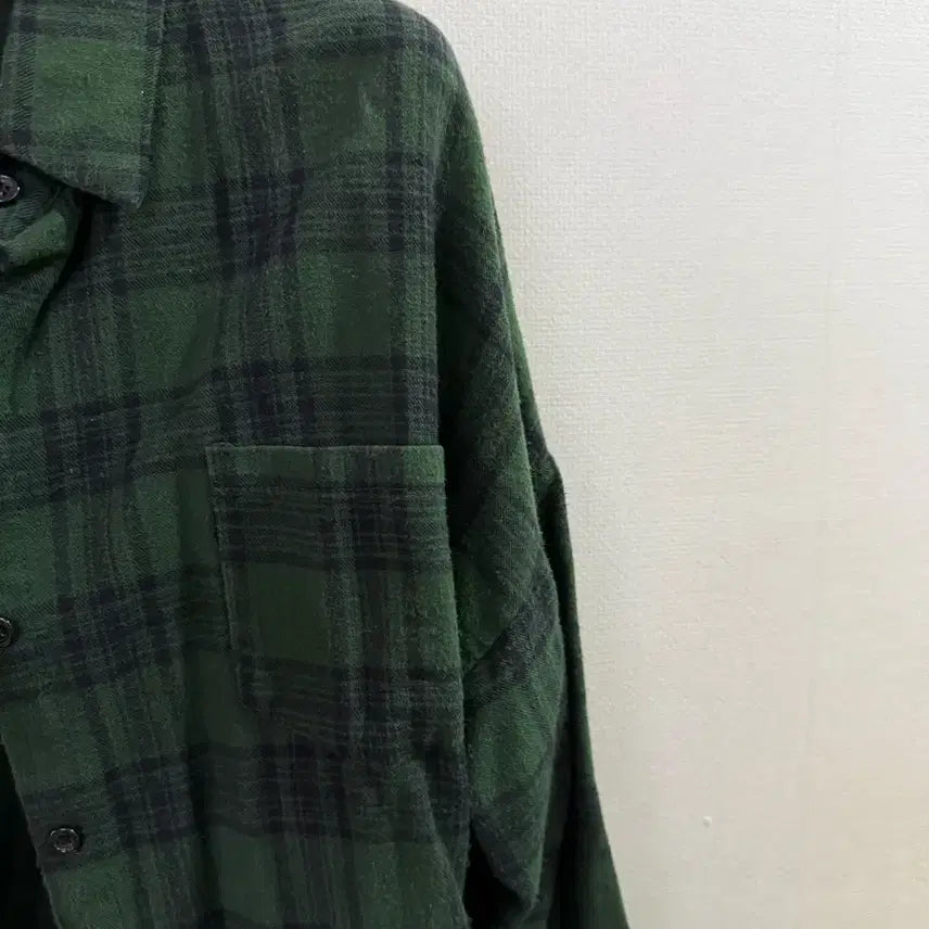 [BUNJANG] Green Checkered Shirt / 초록색 체크 남방