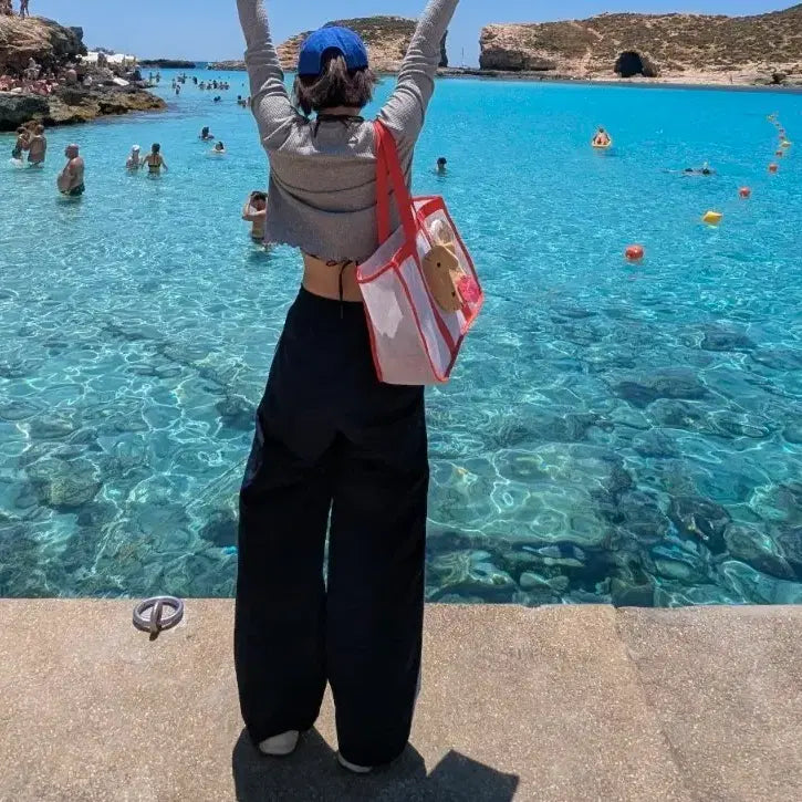 [BUNJANG] iwlt Mesh Beach Bag / iwlt 한연아 쇼트벗스터닝 매쉬백 비치백 새상품
