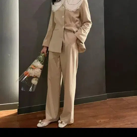 [BUNJANG] Bflow by Sini Beige Slacks S / 바이플로우 바이씨니 베이지 슬랙스 S