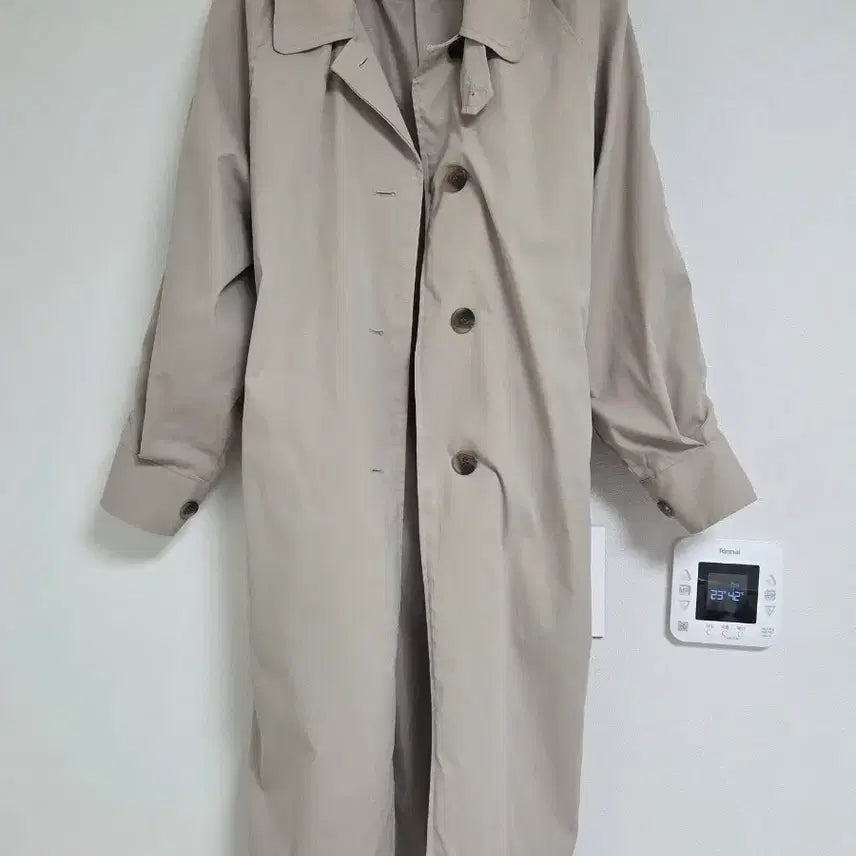 [BUNJANG] Zigzag 2cm Single Belt Trench Coat (Cream Beige) / 지그재그 이센치 싱글 벨트 트렌치코트 (크림베이지)