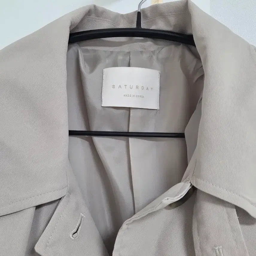 [BUNJANG] Zigzag 2cm Single Belt Trench Coat (Cream Beige) / 지그재그 이센치 싱글 벨트 트렌치코트 (크림베이지)