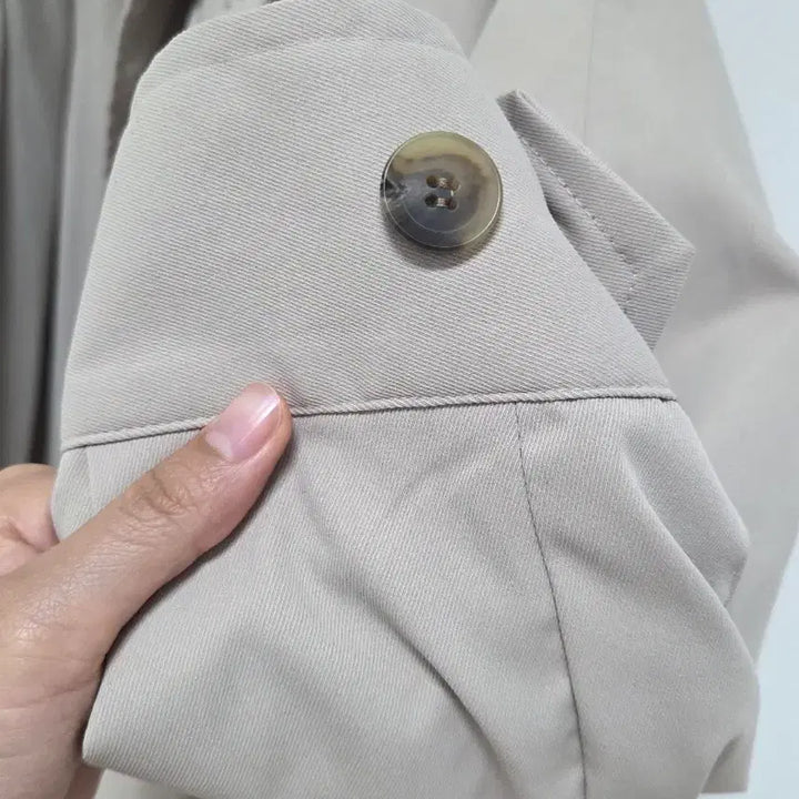[BUNJANG] Zigzag 2cm Single Belt Trench Coat (Cream Beige) / 지그재그 이센치 싱글 벨트 트렌치코트 (크림베이지)