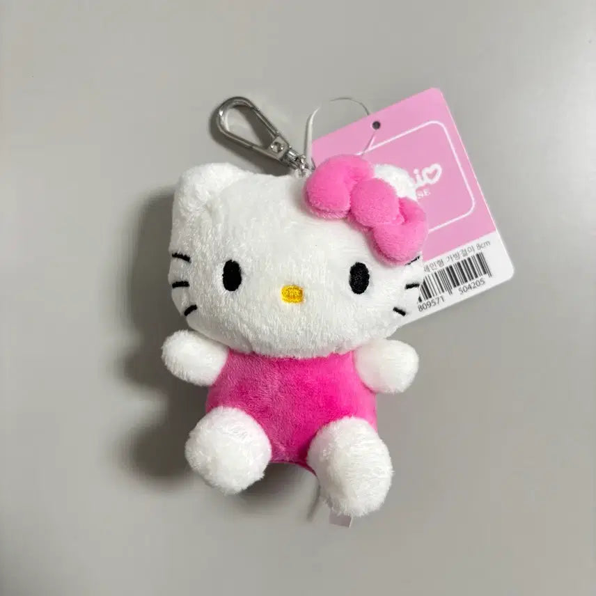 [BUNJANG] Hello Kitty Pink Plush Doll Bag Charm 8cm Keyring / 정품 헬로키티 핑크 봉제인형 가방걸이 8cm 키링