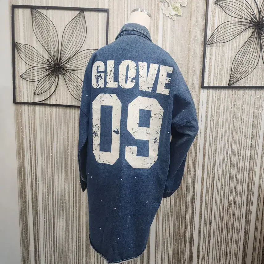 [BUNJANG] Free Size Vintage Wash Denim Long Shirt Jacket / 데미지 워싱 똑딱단추 데님 롱 셔츠 자켓 free