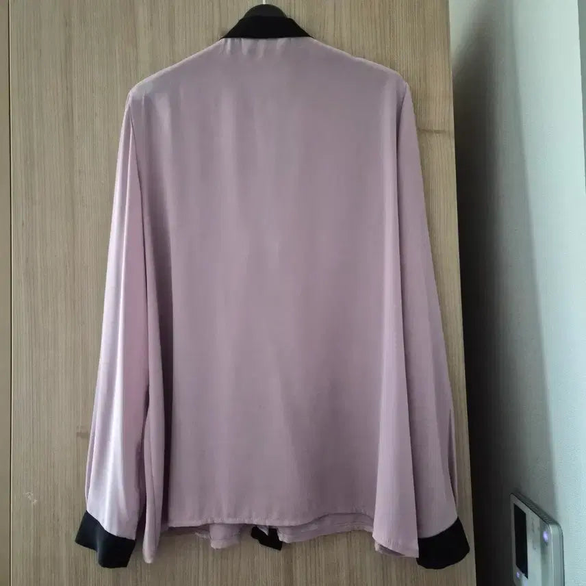 [BUNJANG] Lavender Pink Chiffon Tie Blouse - Size S / (여름뮤트 추천)라벤더 핑크 쉬폰 타이 블라우스 s사이즈