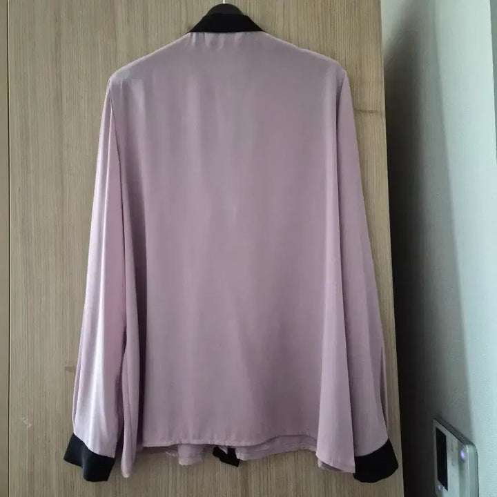 [BUNJANG] Lavender Pink Chiffon Tie Blouse - Size S / (여름뮤트 추천)라벤더 핑크 쉬폰 타이 블라우스 s사이즈