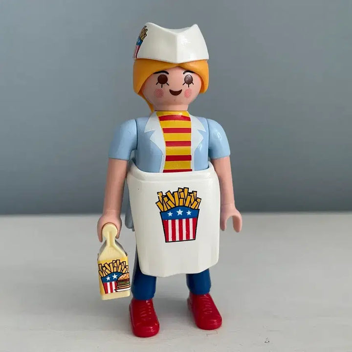 [BUNJANG] Playmobil Hamburger Shop Clerk Figure / 플레이모빌 중고 햄버거 가게 점원