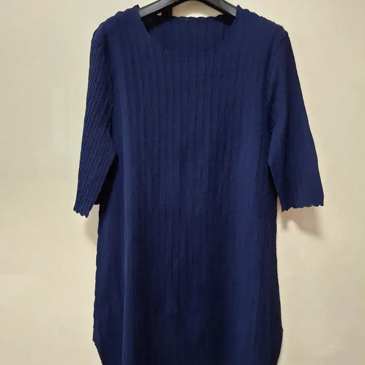 [BUNJANG] Pleats Please Navy Blouse Top / 플리츠미 네이비  상의  66날씬77 점도  약간A라인