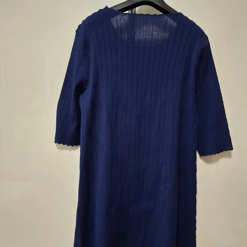 [BUNJANG] Pleats Please Navy Blouse Top / 플리츠미 네이비  상의  66날씬77 점도  약간A라인
