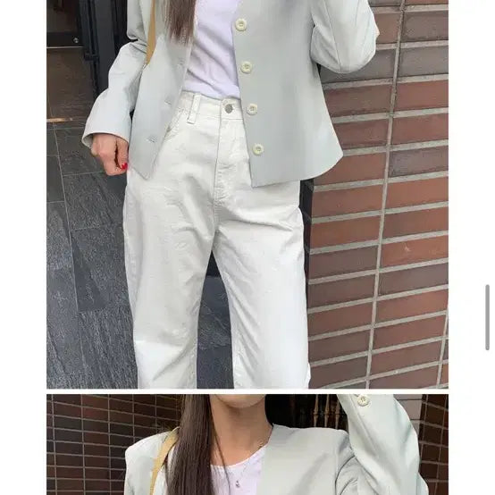 [BUNJANG] Mint V-Neck Short Jacket / 민트색 브이넥 숏 자켓