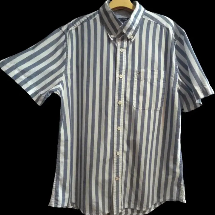 [BUNJANG] Tommy Hilfiger Striped Short Sleeve Shirt / 타미힐피거 스트라이프 반팔 셔츠