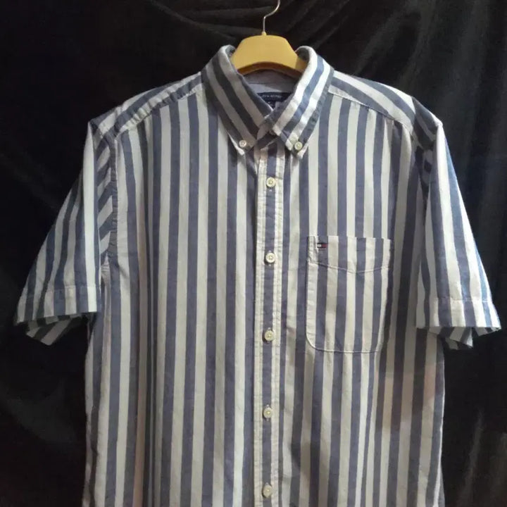 [BUNJANG] Tommy Hilfiger Striped Short Sleeve Shirt / 타미힐피거 스트라이프 반팔 셔츠