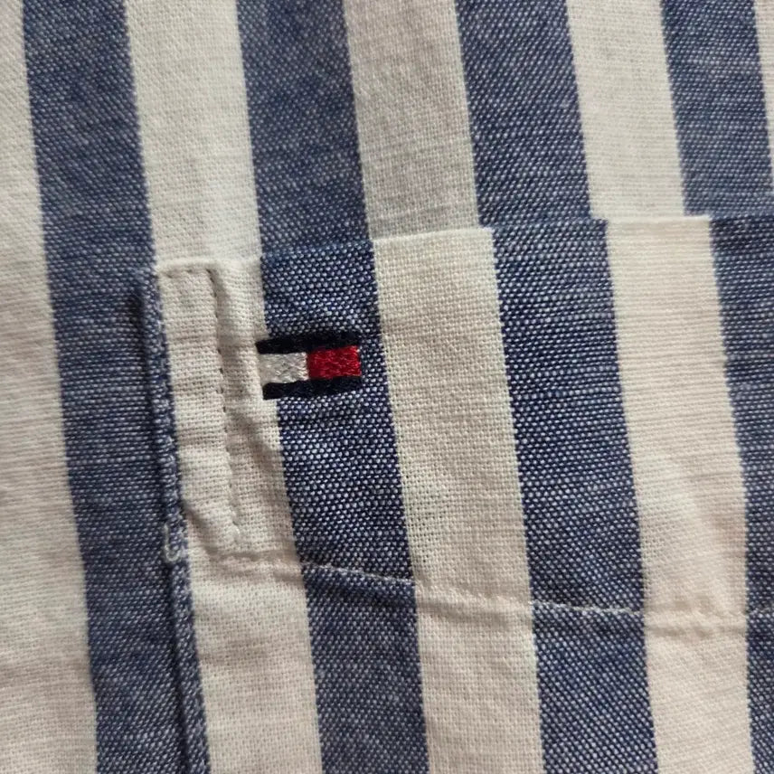 [BUNJANG] Tommy Hilfiger Striped Short Sleeve Shirt / 타미힐피거 스트라이프 반팔 셔츠