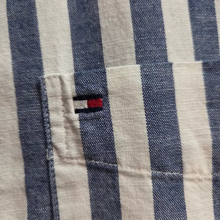 [BUNJANG] Tommy Hilfiger Striped Short Sleeve Shirt / 타미힐피거 스트라이프 반팔 셔츠
