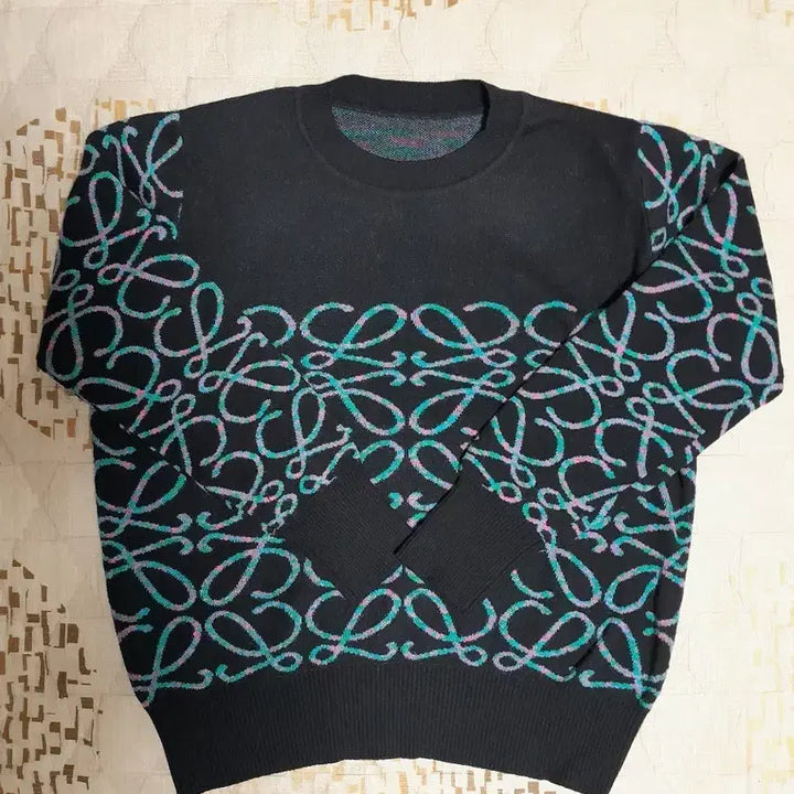 [BUNJANG] Loro Piana ST Anagram Black Knit Sweater Size S / 로*베 ST 아나그램 블랙 니트 스웨터 S