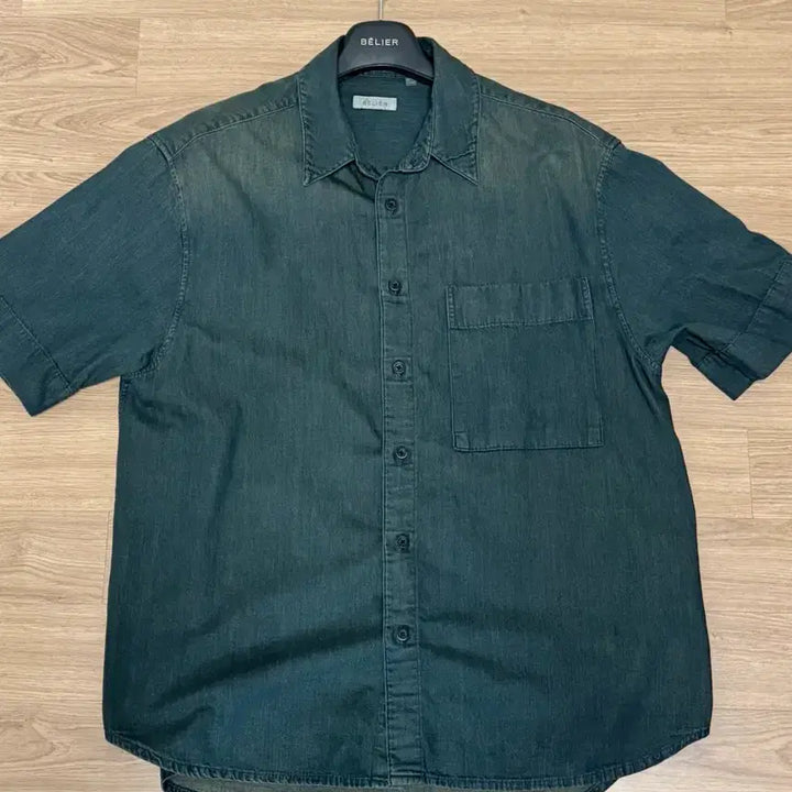 [BUNJANG] Vellie City Nomad Denim Short Sleeve Shirt / 벨리에 시티 노마드 데님 숏 슬리브 셔츠 빈티지 인디고