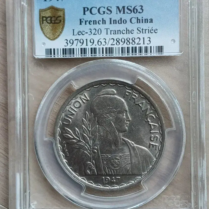 [BUNJANG] French Indochina 1947 1 Piastre PCGS MS63 Uncirculated / 인도차이나 1947년 1피아스터 PCGS 63 미사용
