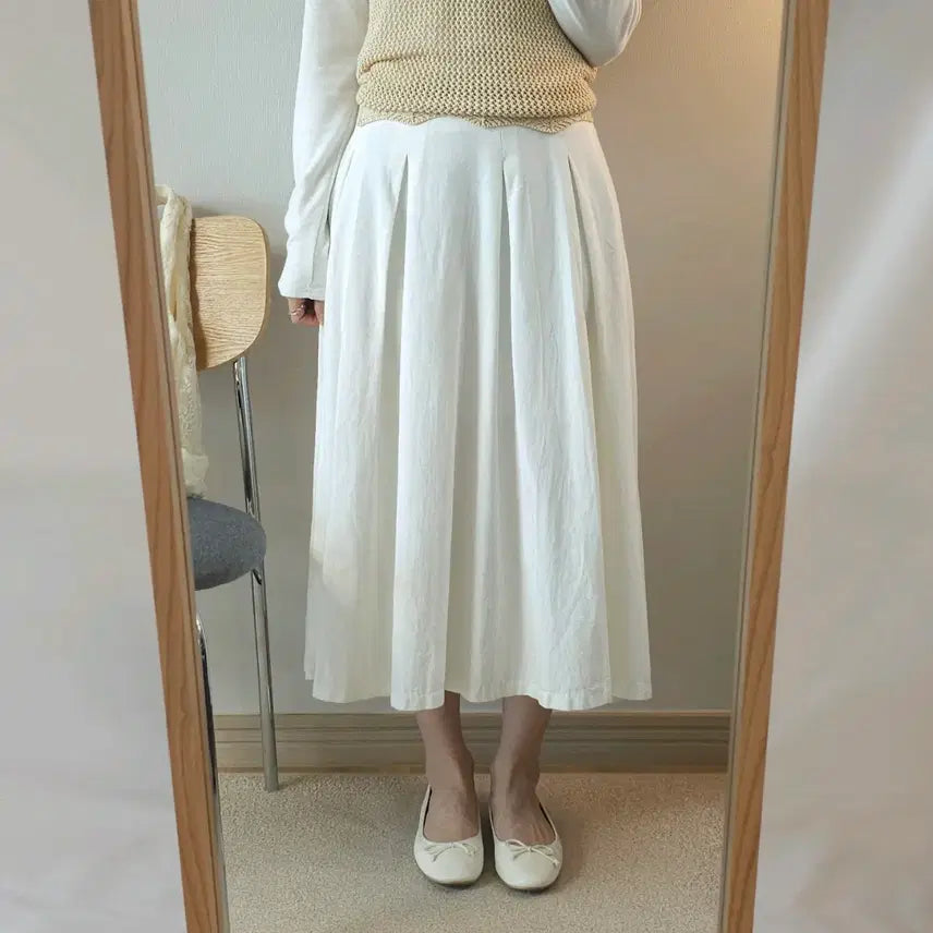 [SOLD OUT] (F)bongbly 여성 뒷밴딩 플레어 코튼 스커트 W2938