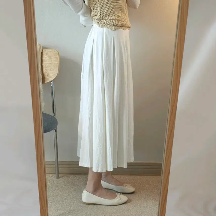 [SOLD OUT] (F)bongbly 여성 뒷밴딩 플레어 코튼 스커트 W2938