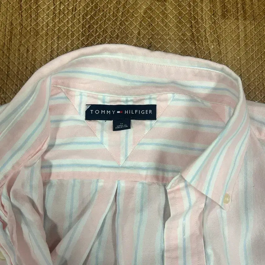 [BUNJANG] Vintage Tommy Hilfiger Pink Striped Shirt / 빈티지 타미힐피거 핑크 스트라이프 셔츠