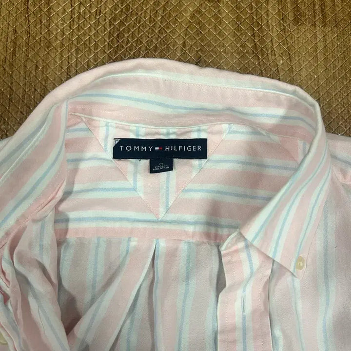 [BUNJANG] Vintage Tommy Hilfiger Pink Striped Shirt / 빈티지 타미힐피거 핑크 스트라이프 셔츠