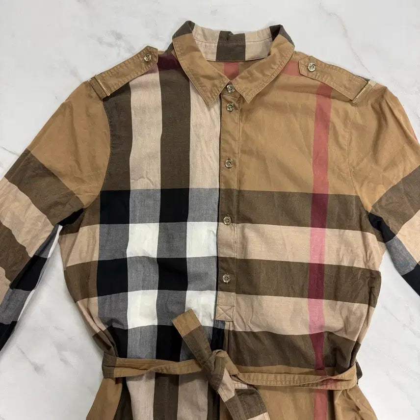 [BUNJANG] Burberry Classic Check Long Shirt Dress / 버버리 클래식 체크 여성 롱셔츠 원피스 55~66