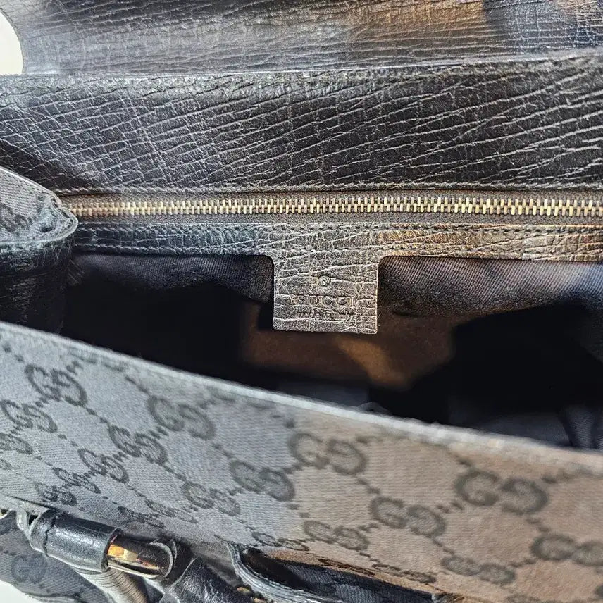 [BUNJANG] Gucci Horsebit GG Jacquard Black Shoulder Bag / 구찌 홀스빗 GG 자가드 블랙 숄더백