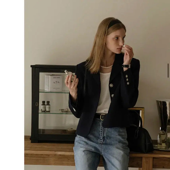 [BUNJANG] TILL I DIE Grace Tweed Jacket Navy / 틸아이다이 그레이스 트위드 자켓 네이비