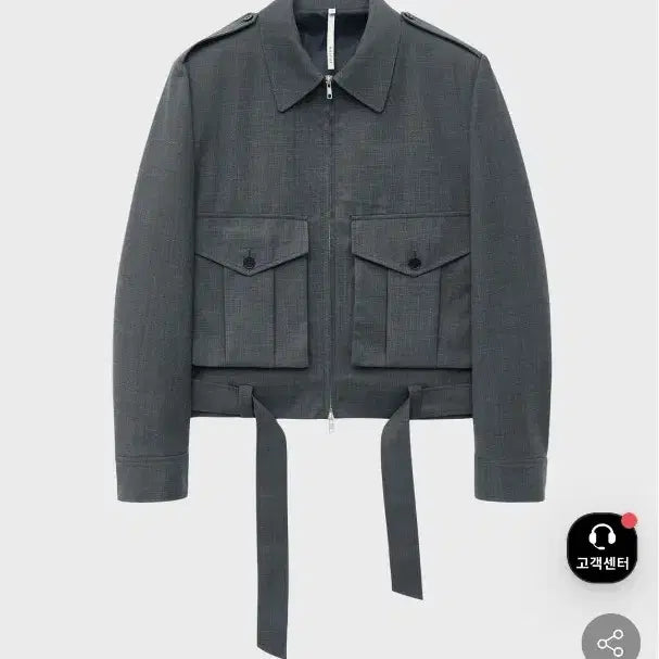 [BUNJANG] Noir x Kkang Collaboration Wool Field Pocket Belted Jacket (Gray, Size 48) / 노이어 울 필드 포켓 벨티드 자켓 48사이즈 (그레이 컬러)