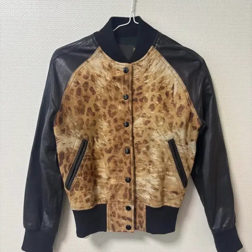 [BUNJANG] R13 Leather Leopard Print Bomber Jacket / r13 레더 송치 봄버