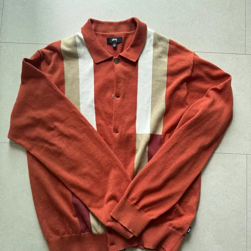 [BUNJANG] Stussy Color Block Cardigan XL / 스투시 컬러 블록 가디건(XL)