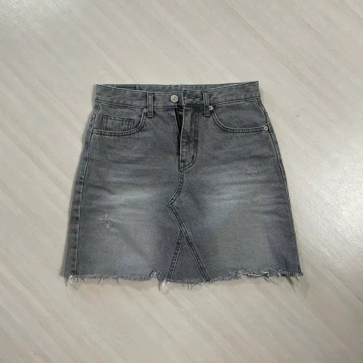 [BUNJANG] Gray Denim Pleated Mini Skirt Bundle Set / 회색 그레이 데님 스커트 / 플리츠 스커트 S 일괄