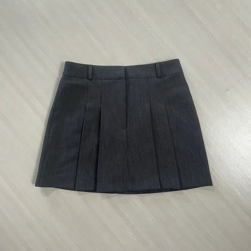 [BUNJANG] Gray Denim Pleated Mini Skirt Bundle Set / 회색 그레이 데님 스커트 / 플리츠 스커트 S 일괄
